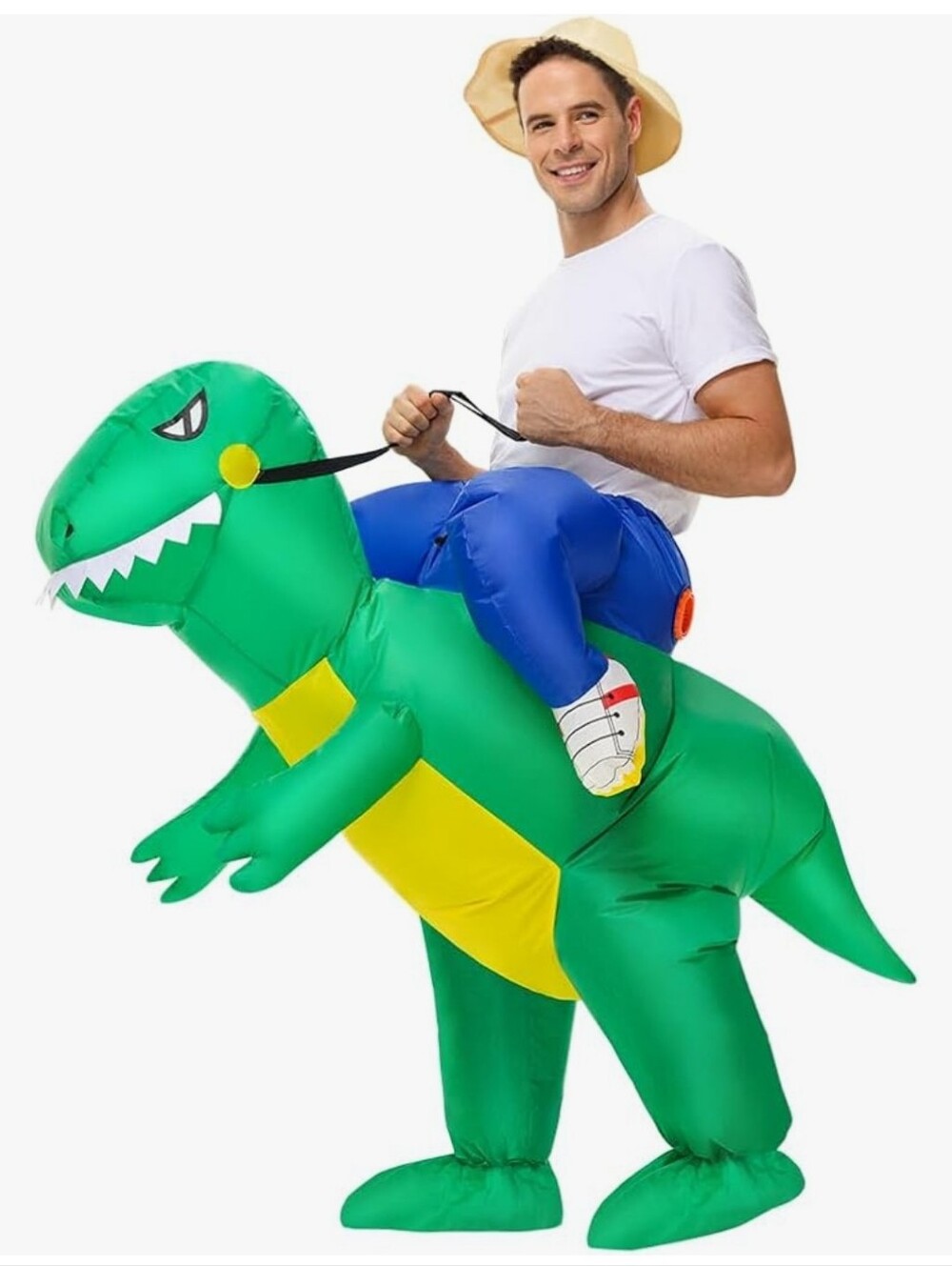 Inflatable Green Dinosaur Ride-On Costume